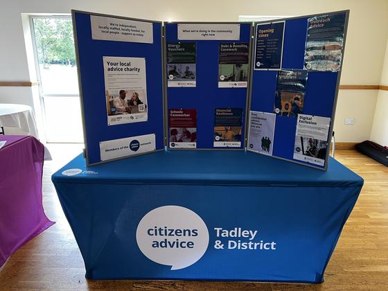 The Citizens Advice Tadley and District display stand