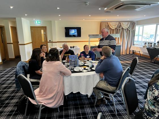 A table of members towards the end of the morning