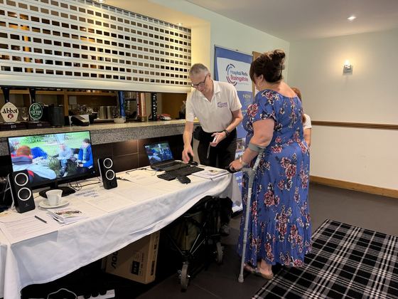 A member visiting the Hospital Radio Basingstoke stand